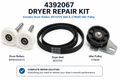 4392067 Dryer Repair Kit – Drum Rollers, Belt & Idler Pulley